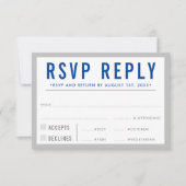 UAWG REPLY REPONSE Moderner, feiner Junge, grau RSVP Karte (Vorderseite)