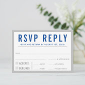 UAWG REPLY REPONSE Moderner, feiner Junge, grau RSVP Karte (Stehend Vorderseite)