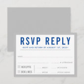 UAWG REPLY REPONSE Moderner, feiner Junge, grau RSVP Karte (Vorne/Hinten)