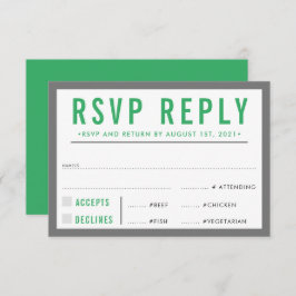 UAWG REPLY REPONSE Moderner, feiner Junge grün RSVP Karte