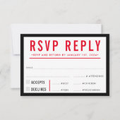 UAWG REPLY REPONSE Modernes Gitter schwarz RSVP Karte (Vorderseite)