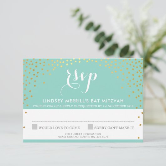 UAWG REPLY REPONSE rustikale Goldminkfett Einladung (Stehend Vorderseite)