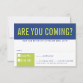 UAWG REPLY REPONSE Spaß kühn Block königsblau Limo RSVP Karte (Vorderseite)