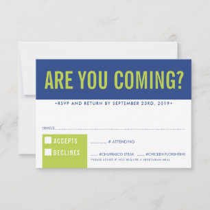 uAwg REPLY REPONSE Spaß kühn Block königsblau Limo RSVP Karte