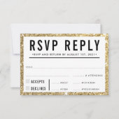 UAWG REPLY REPONY Glitzer RSVP Karte (Vorderseite)