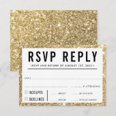 UAWG REPLY REPONY Glitzer RSVP Karte (Vorne/Hinten)