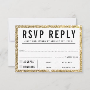 UAWG REPLY REPONY Glitzer RSVP Karte