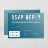 UAWG REPLY REPONY Moderne blaue Pfefferminzneigung RSVP Karte (Vorne/Hinten)