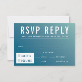 UAWG REPLY REPONY Moderne blaue Pfefferminzneigung RSVP Karte
