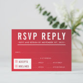 UAWG REPLY REPONY Moderne rote Bordeaux-Gradienten RSVP Karte (Stehend Vorderseite)