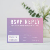 UAWG REPLY REPONY Modernes lila rosa Gradienten RSVP Karte (Stehend Vorderseite)