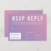 UAWG REPLY REPONY Modernes lila rosa Gradienten RSVP Karte (Vorne/Hinten)