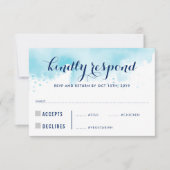 UAWG REPLY RESPONSE Blau Aquarell Erwachsenenmahlz RSVP Karte (Vorderseite)