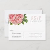 UAWG REPLY RESPONSE Chic pink floral peal Blume RSVP Karte (Vorderseite)