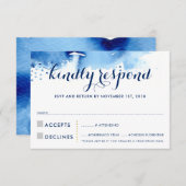 UAWG REPLY RESPONSE Klassische Marine RSVP Karte (Vorne/Hinten)