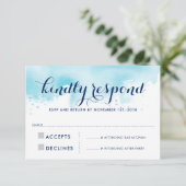 UAWG REPLY RESPONSE Moderne Aqua Blue Aqua RSVP Karte (Stehend Vorderseite)