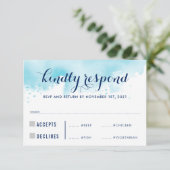 UAWG REPLY RESPONSE Moderne, blaue Aquarellmahlzei RSVP Karte (Stehend Vorderseite)