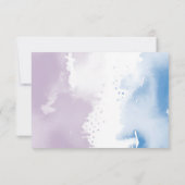 UAWG REPLY RESPONSE Moderne blaue lila Aquarellfar RSVP Karte (Rückseite)