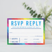 UAWG REPLY RESPONSE Moderner, farbenfroher Regenbo RSVP Karte (Stehend Vorderseite)