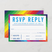 UAWG REPLY RESPONSE Moderner, farbenfroher Regenbo RSVP Karte (Vorne/Hinten)
