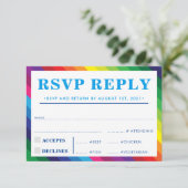 UAWG REPLY RESPONSE Moderner, farbenfroher Regenbo RSVP Karte (Stehend Vorderseite)