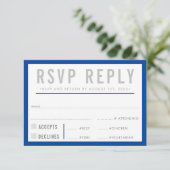 UAWG REPLY RESPONSE Moderner, kalter Junge blau RSVP Karte (Stehend Vorderseite)