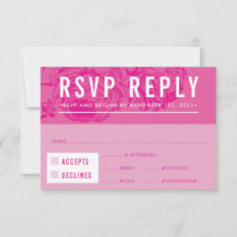 UAWG REPLY RESPONSE Modernes, elegantes Blumenrosa RSVP Karte