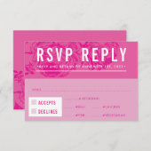 UAWG REPLY RESPONSE Modernes, elegantes Blumenrosa RSVP Karte (Vorne/Hinten)