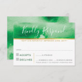 UAWG REPLY RESPONSE Stilvoll grüne Wasserfarbe RSVP Karte (Vorne/Hinten)