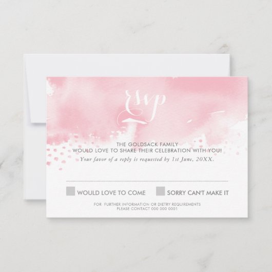 UAWG REPLY RESPONSE Stilvolle Aquarellfarbe blassr Einladung (Vorderseite)