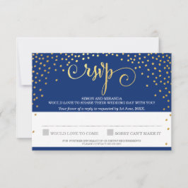 UAWG REPLY stilvolle rustikale Mini-Gold Konfetti  RSVP Karte