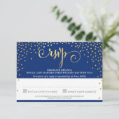 UAWG REPLY stilvolle rustikale Mini-Gold Konfetti  RSVP Karte (Stehend Vorderseite)