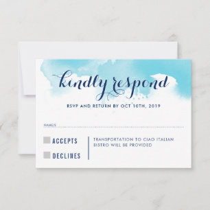 UAWG REPONSE-Antwort Blaue Aquarellfarben-Kinder I RSVP Karte