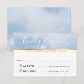 UAWG REPONSE-KARTE Smart Blue Water Color RSVP Karte (Vorne/Hinten)