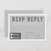 UAWG REPONSE Moderne Blockminimalistisch grau RSVP Karte (Vorne/Hinten)
