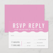 UAWG REPONSE Moderne, fett niedliche Welle rosa RSVP Karte (Vorne/Hinten)