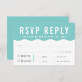 UAWG REPONSE Moderne, fett niedliche Wellenminze RSVP Karte (Vorne/Hinten)