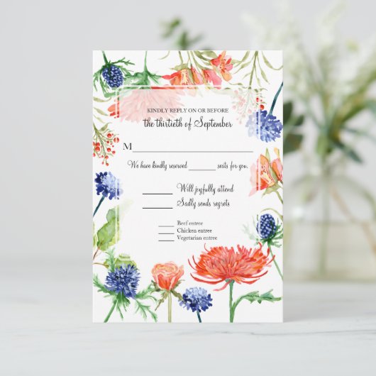 UAWG Reservierte Sitzplätze mit Menü Fall Orange M RSVP Karte (Stehend Vorderseite)