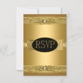 UAWG Response Birthday Party Gold Diamond RSVP Karte