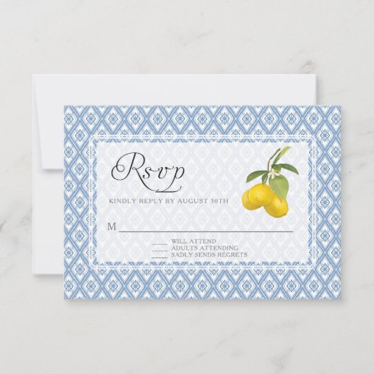 UAWG Response BOHO Rustic Lemon Trellis Blumenstra RSVP Karte (Vorderseite)