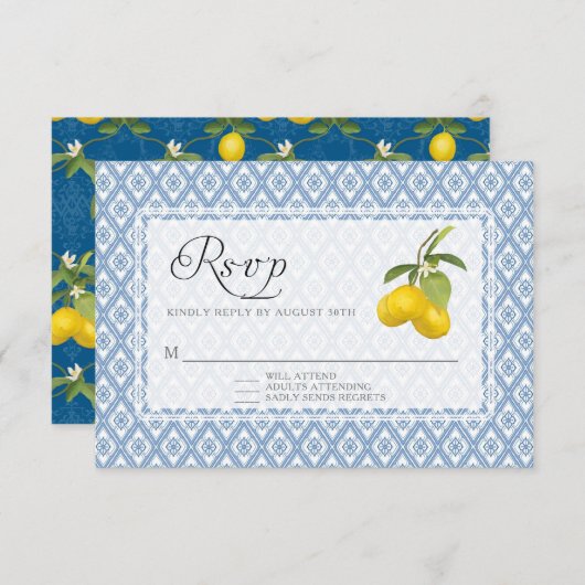 UAWG Response BOHO Rustic Lemon Trellis Blumenstra RSVP Karte (Vorne/Hinten)