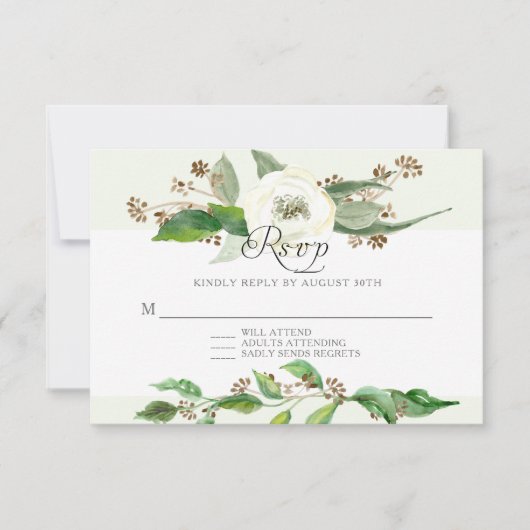 UAWG Response BOHO Rustikale Foliage Leaf Wilde Ro RSVP Karte (Vorderseite)