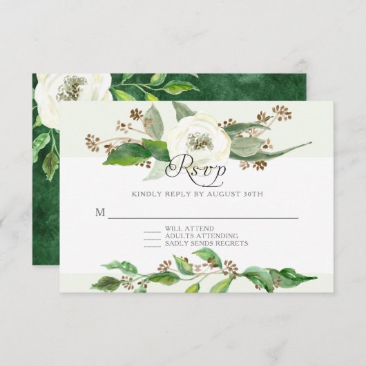 UAWG Response BOHO Rustikale Foliage Leaf Wilde Ro RSVP Karte (Vorne/Hinten)