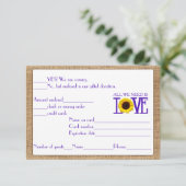 UAWG Response Burlap und Sunflower Lila RSVP Karte (Stehend Vorderseite)