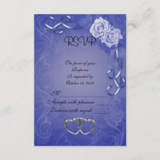 UAWG Response Card Blue Rose RSVP Karte