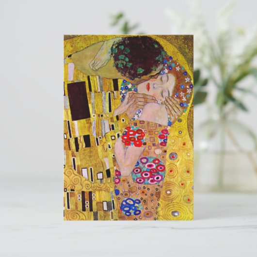 UAWG Response Card: Der Kuss von Gustav Klimt RSVP Karte (Stehend Vorderseite)