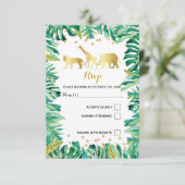 UAWG Response Card Dschungtiere botanisch Einladung (Stehend Vorderseite)