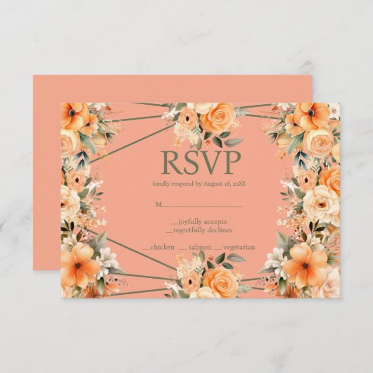 UAwg Response Card für die Sommermenüs der Peach S RSVP Karte (Vorne/Hinten)