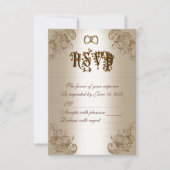 UAWG Response Card Gold Satin-Look RSVP Karte (Vorderseite)