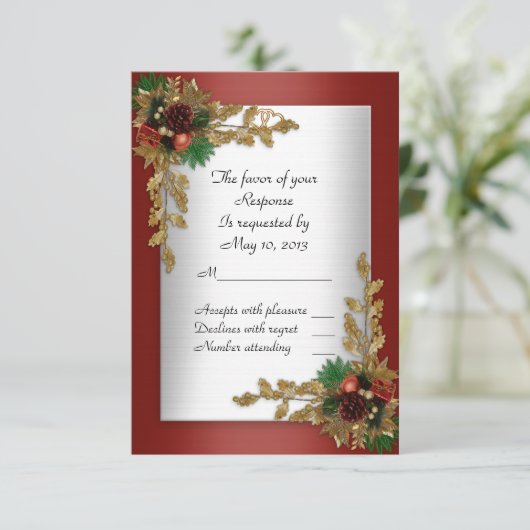 UAWG Response Card Hochzeit RSVP Karte (Stehend Vorderseite)